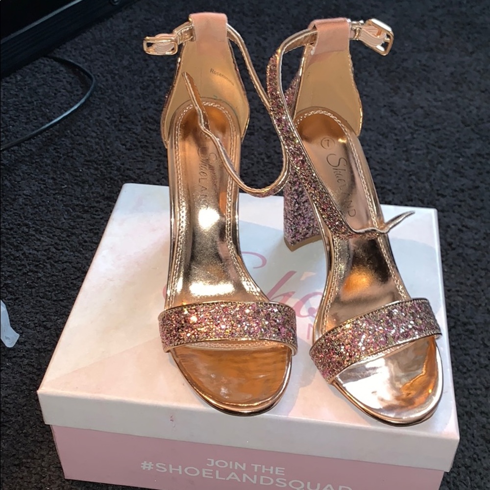 Glitter block heel